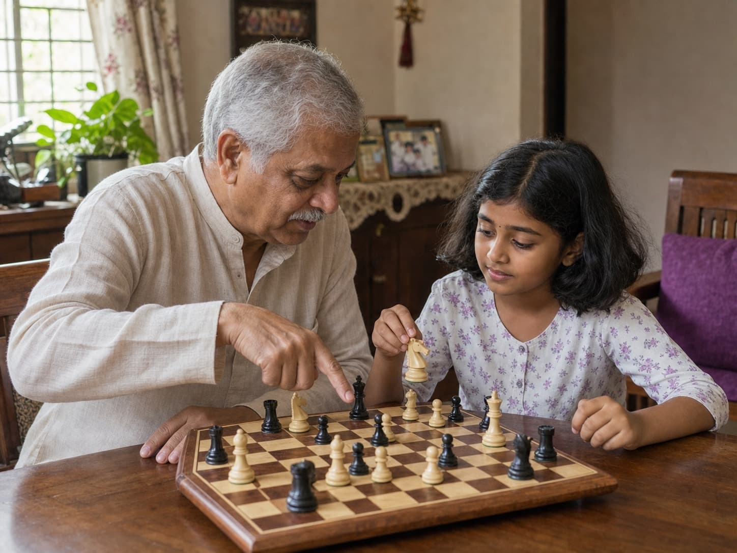 Grandparent Teaches Grandchild