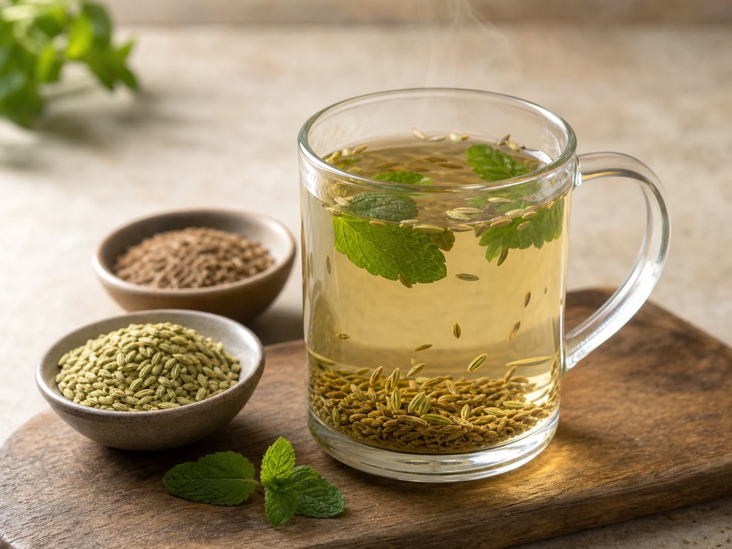Fennel, Cumin or Mint Water