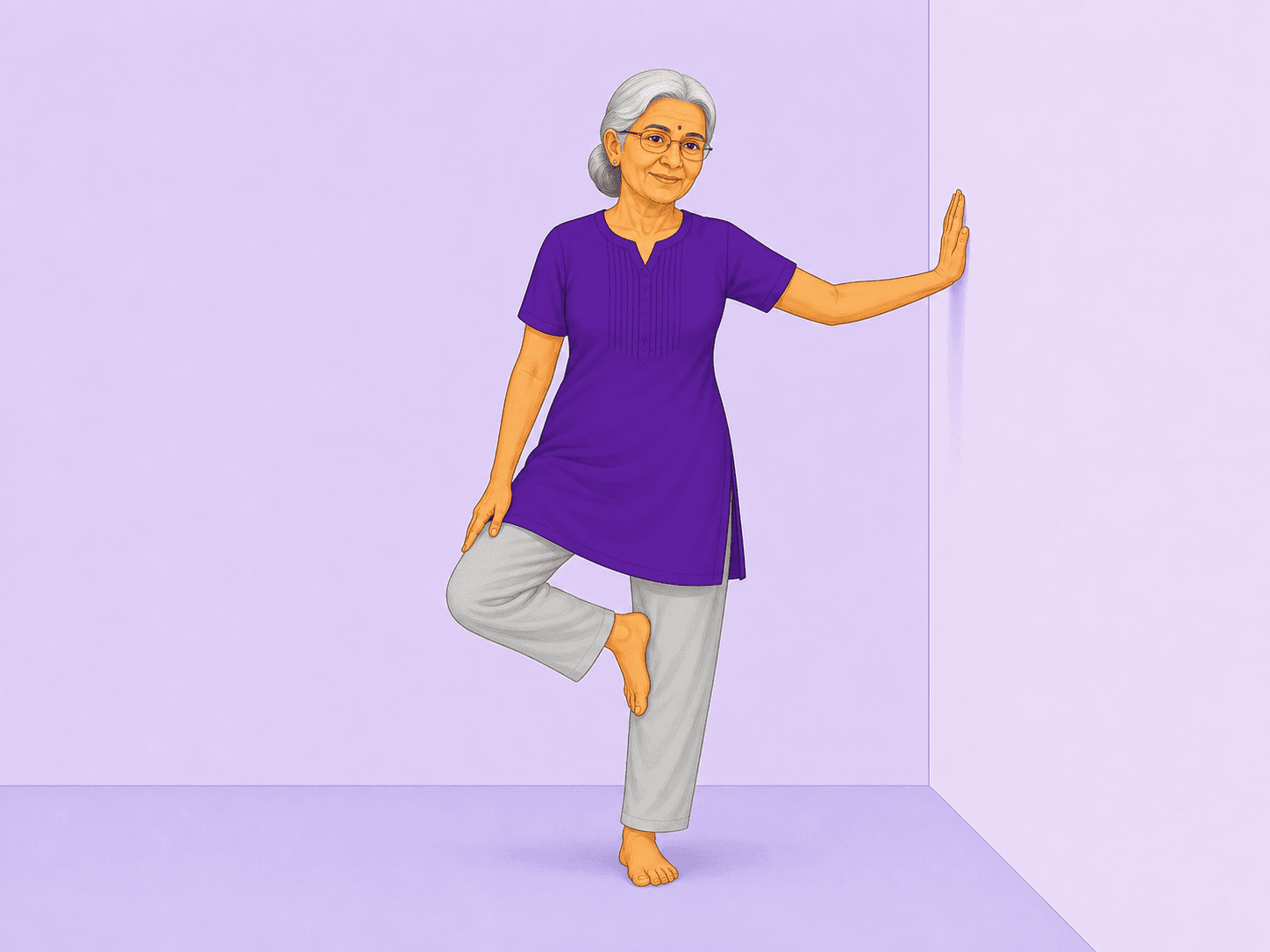 Wall Tree Pose